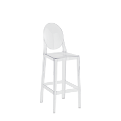 One More Please Bar Stool Round in Clear