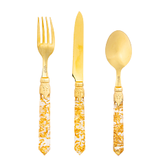 Gold confetti Cutlery